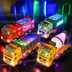 Voiture électrique RC camion de pompier électrique jouet pour enfants avec des lumières 4D clignotantes et de véritables sons de sirène Bump and Go moteur de camion de pompier pour garçons 231218