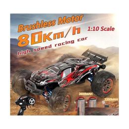 Elektrische/Rc-auto Elektrische/Rc-auto Professioneel Adt 80 km/u Legering frame Rc Borstelloos speelgoed 4WD door hoge snelheid Monster Truck 200M rem 110 M Dhbdf