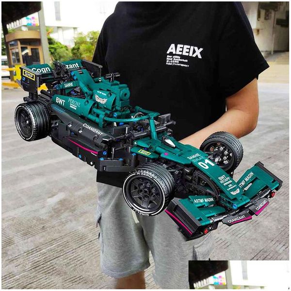 Electric / RC Car Electricrc Hightech Blocs Forma One Remote Control Super Racing MOC Bricks RC TECHNECT MODEL Toy Creative E DH9YZ