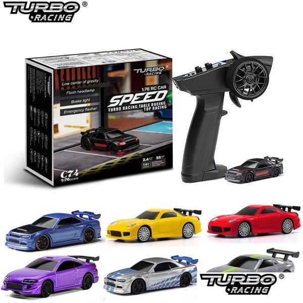 Coche eléctrico/Rc Electricrc Turbo Racing 1 76 C64 C73 C72 C74 Drift Rc con giroscopio Radio FL Control remoto proporcional juguetes Rtr Kit Fo Dhs59