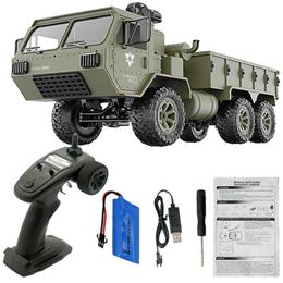 Elektrische RC -auto Fayee FY004A 1 16 RC 2 4G 6WD PROORTIONALE CONTROLE US LEGER MILITAIRE TRUCK RTR Model Toys Mini Monster 221122