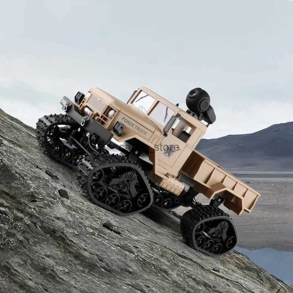 Voiture électrique/RC Fy001 1/16 2.4G 4Wd Rc Car 720P 0.3Mp caméra Wifi Fpv camion militaire tout-terrain brossé avec lumière LED VS WPL WLtoys Crawler ModelL2403