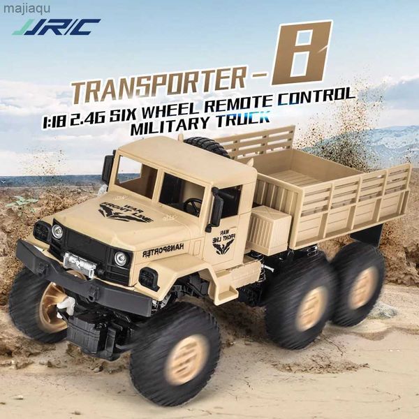 Voiture électrique / RC JJRC Q68 Q69 RC Truck Transport Transport 1 18 2.4g Six Wheel Remote Control Military Truck With LED Light Vacuum Retour à Schooll2404