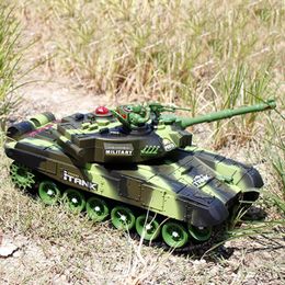 Coche eléctrico RC, gran tanque de Control remoto, tanques de batalla de lucha, juguetes todoterreno interactivos realistas para niños, regalo para niños 221122