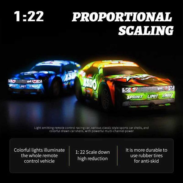 Voiture électrique / RC Car Luminous Toy Car 1 22 Mini RC Car RC Track Simulation Car Electric Remote Control Model Car RTR Adult and Children Toy GiftsL2404