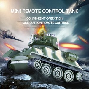 Voiture électrique RC Mini RC Tank Modèle Électronique Radiocommande Véhicule Portable Jouets 4CH Poche Militaire Bataille Simulation Cadeaux Jouet Garçons 230323