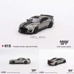 Voiture électrique/RC MINIGT 615 en Stock 1 64 Shelby GT500 SE Widebody gris poivre métallisé moulé sous pression Diorama modèle de voiture ToyL231223