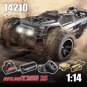 Electric/RC CAR MJX Hyper Go 14210 1 14 4WD Brushless RC 55 km/u High Speed Drift Monster Truck 2.4G Kind Remote Control Electric Toys Cadeau 240412
