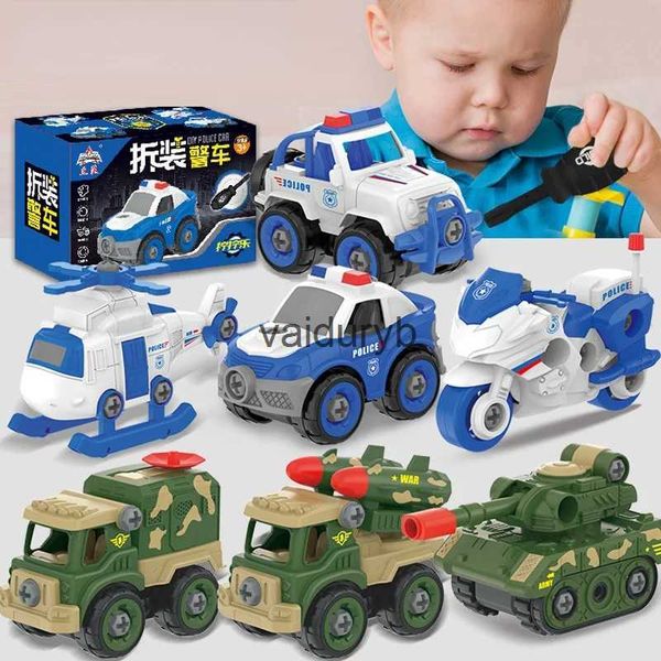 Eléctrico/RC Coche Tuerca Desmontaje Carga Y Descarga Policía Motocicleta Tanque Militar Coche ldren Tornillo Niño Herramienta Creativa Juguete Educativo Carvaiduryb