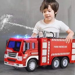 Coche eléctrico RC Coche de gran tamaño Niños Bombero Juguetes Camión de bomberos Juguete eléctrico Agua pulverizada Música Luz Educativa para niños Regalo 231218