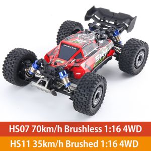 Elektrische RC auto Paisible 70km h 35 km h 4WD RC 1 16 Hoge snelheid borstelloos geborsteld afstandsbediening vrachtwagen speelgoed voor volwassenen jongens cadeau 230825