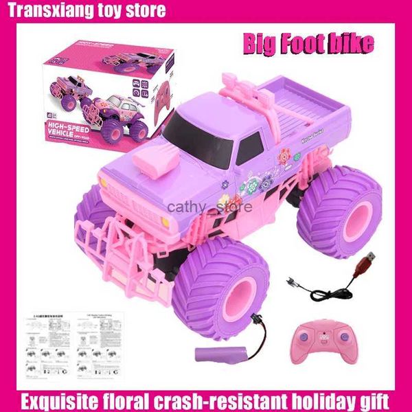 Electric/RC Car Pink Rc Control remoto Coche eléctrico todoterreno Rueda grande Camión de montaña de alta velocidad Juguetes para niños Regalos de vacaciones L2403