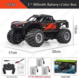 Voiture électrique / RC Q156 Amphibie 4WD RC Car 2.4g Off Road Trevote Control Tareshroping Caming Vehicle Drift Monster Tamin For Kids Toys 240424