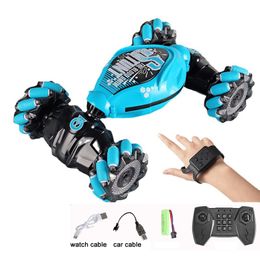 Voiture électrique/RC RC Car Gesture Toys 4WD Télécommande contrôlée à la main Tous les terrains Monster Trucks Stunt Flips avec lumières Musique 240314