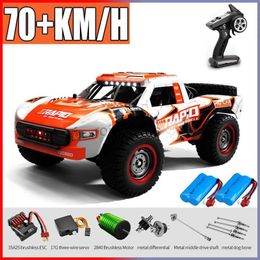 Electric/RC CAR RC CAR OFF ROAD 4x4 50 km/u of 75 km/u Hoge snelheid Brushless Motor Monster Truck 1/16 Desert/Snow Racing Drift Cars Toys for Boys 240424