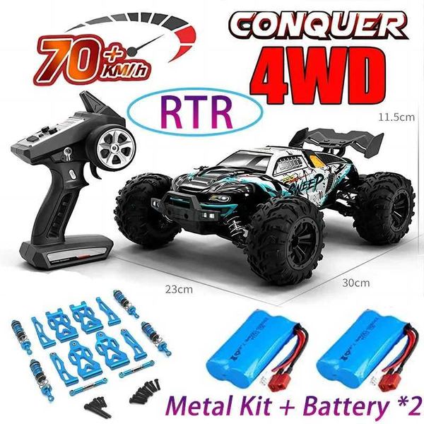Voiture électrique / RC RC Car Off Road 4x4 High Speed 75 km / H Télécommande voiture avec phare LED Brushless 4wd 1/16 Monster Truck Toys for Boys Gift 240424