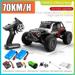 Electric/RC Car RC Cars 16103Pro 50 km/u of 75 km/u met LED 1/16 Brushless Moter 4WD Off Road 4x4 High Speed Drift Monster Truck Kids Toys Gift T240423