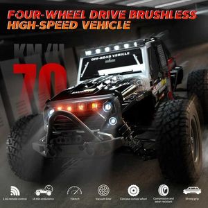 Electric/RC CAR RC CARS 16103PRO 70 km/u met LED 1/16 Brushless Moter 4WD Off Road 4x4 High Speed Drift Monster Truck Model Kids Toys Gifts 240424