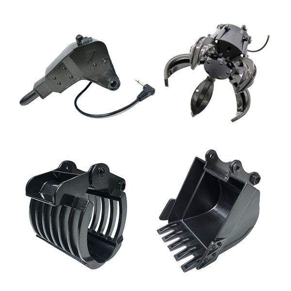 Accessoires de pelle électrique/RC pour voiture RC, seau entièrement en métal, perceuse, pince à gratter, coupe-bois, poignée de pistolet en alliage, pièces de rechange de camion télécommandé 211102 240314