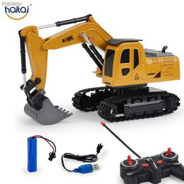 Electric / RC Car RC Excavator Bulldozer jouet 1/20 6ch Remote Contrôle Construction Tamion Engineering Véhicule Crawling Truck Truck Childrens Light Musicl2404