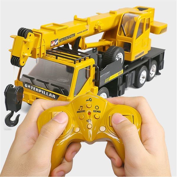 Voiture électrique / RC RC Hoist Crane Modèle Ingénierie Voiture Jouets pour enfants Anniversaire Noël Bon cadeau Télécommande Fret Ascenseur 201201 240314