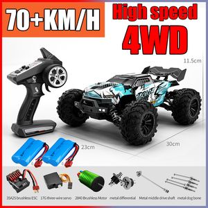 Electric RC Car Rc Off Road 4x4 High Speed 75KM H Remote Control With LED Headlight Brushless 4WD 1 16 Monster Truck Toys For Boys Gift 230829