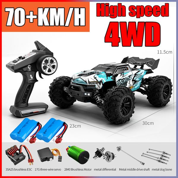 Voiture électrique RC Rc Off Road 4x4 haute vitesse 75KM H télécommande avec phare LED sans balais 4WD 1/16 Monster Truck jouets pour garçons cadeau 230829