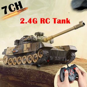 Elektrische RC Car RC Tank Militaire oorlogsgevecht Verenigde Staten M1 Leopard 2 Remote Control Toy Tactical Model Electronic Toys for Boys Children 230303