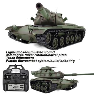 Télécommande de voiture électrique RC Heavy Tank M60A3 MK5 M60A1 RC Bataille Guerre Véhicule militaire Fumée Tir Collection d'effets sonores Niveau d'entrée 230607