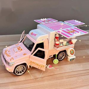 Elektrische RC auto Op afstand bestuurbare elektrische open deur kraamwagen voor jongens en meisjes Roze ijsverkoop Kinderspeelgoed Leuk cadeau 231123