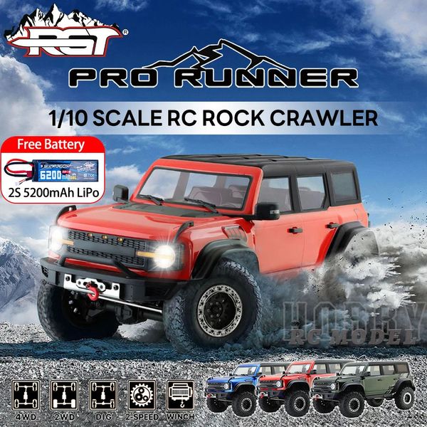 Coche eléctrico RC RGT EX86130 PRO RUNNER 4X4 RTR 1/10 RC Modelo de control remoto eléctrico simulado ROCK Crawler Adultos Juguetes para niños 231130