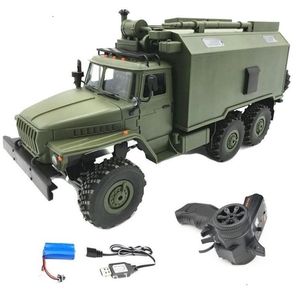 Ensemble de voitures électriques / Rc Wpl B36 Camion Rc 116 Simation Flsize 6 roues motrices Modèle militaire soviétique Oural Télécommande tout-terrain 220218 Drop Dhmlj