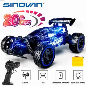 Voitures télécommandées Sinovanes électriques / RC pour enfants 1 18 voitures de course RC à l'échelle avec lumières LED 2,4 GHz RC Car Toys pour garçons Girlsl2404