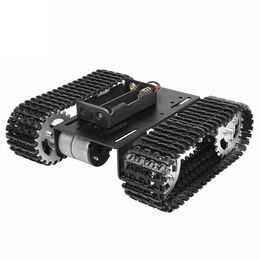 Châssis de réservoir de robot intelligent de voiture électrique / RC Plate-forme de voiture sur chenilles T101 avec double moteur DC 12V 350rpm pour Arduino DIY Robot Toy Part 230525