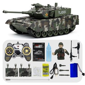 Elektrische RC Auto Roken RC Tank Shoot Bullet Infrarood Afstandsbediening Speelgoed Tijger Militair Model Vibrerende Terugslag Met Geluid LED Boy Gift 230607