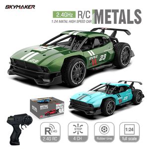 Electric/RC Car Sulong Metal RC Car Toys 1/24 2.4G High Speed Remote Control Mini Scale Model Vehicle Electric Metal RC Car Toys for Boys Gift 230728
