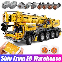 Elektrische RC Auto Technische Kraan APP Afstandsbediening 13107 Moter Power Truck Bricks Gemotoriseerde Mobiele Bouwstenen Speelgoed Voor Kinderen Geschenken 230627