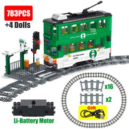 Elektrische RC Auto Technische Trein Stad Metro Tram Elektrisch Model Oplaadbare Lithiumbatterij Motor Bouwstenen Speelgoed Voor Jongen Gift 230920