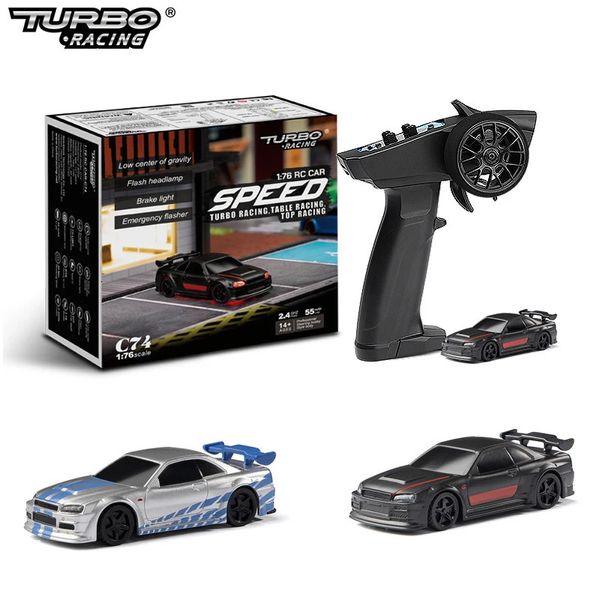 Coche eléctrico / RC Turbo Racing 1 76 C74 C72 C73 RC Car Edición limitada Edición clásica con 3 colores Mini Full Proporcional RTR Car Toys 231115