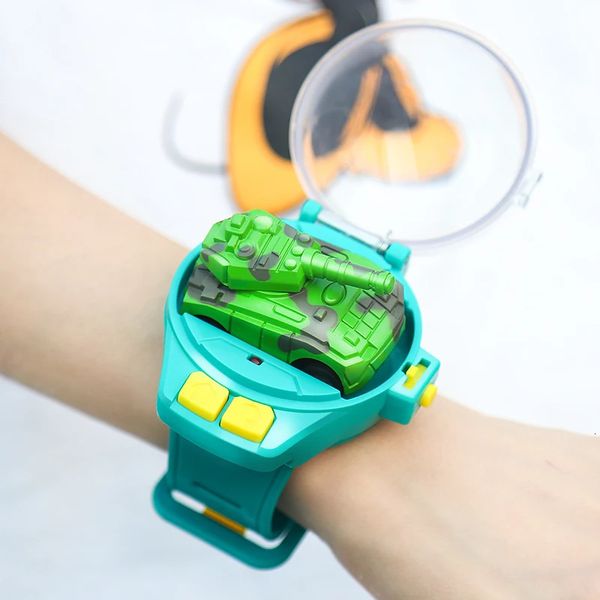 Montre de voiture électrique RC, jouet de contrôle, Mini RC 2.4G, Machine électrique à distance radiocommandée avec lumière pour enfants 231027