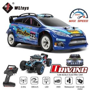 Elektrische/RC -auto WLTOYS 1 28 284010 284161 2.4G RACING MINI RC CAR 30 km/H 4WD elektrische hoge snelheid Remote Control Drift Toys for Children Gifts T240422