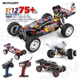 Elektrische RC Auto WLtoys 124007 124008 V8 1 12 Borstelloze RC 75Km H High Speed Metal 4WD Off Road 2 4G 124016 124017 1 12 Speelgoed 230721