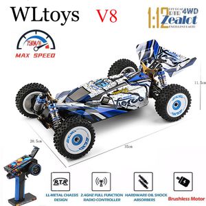 Elektrische RC Auto Wltoys 124017 V8 1 12 2 4G Racing RC 4WD Borstelloze Motor 75Km H Hoge snelheid Afstandsbediening Off road Drift Speelgoed Voor Aduit 230728