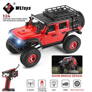 Voiture électrique/RC Wltoys 2428 1 24 Mini voiture RC 2.4G avec lumières LED 4WD modèle de véhicule tout-terrain télécommande camion mécanique jouet pour enfants 231130