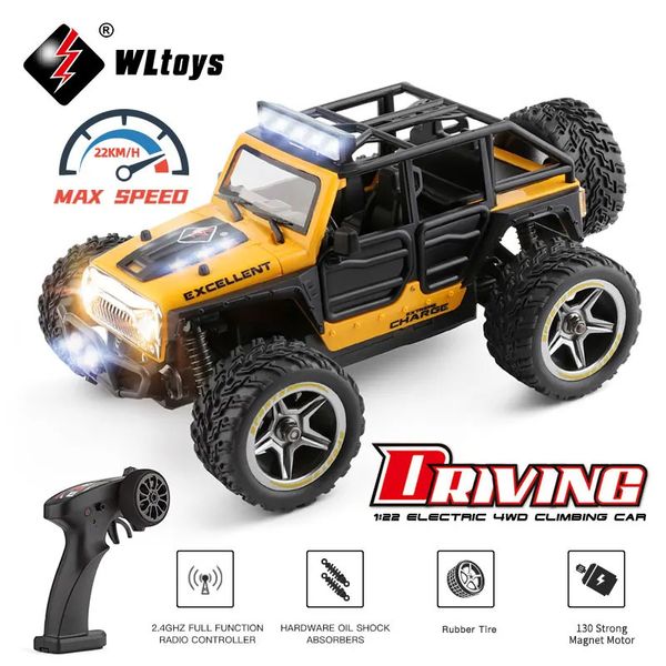 Voiture électrique/RC Wltoys 322221 22201 2.4G Mini voiture RC 2WD modèle de véhicule tout-terrain avec télécommande légère camion mécanique jouet pour enfants 231130