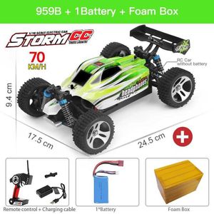 Electric/RC CAR WLTOYS A959 959B 2.4G RACING RC CAR 70 km/H 4WD Elektrische High Speed Car Off-Road Drift Remote Control Toys voor kinderen T240423
