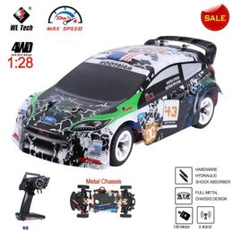Elektrische/RC -auto WLTOYS K989 1 28 4WD 2.4G MINI RC RACING HIGH SPEED OFF ROAD REG ROP REMBOED DRIFT TOY Auto Legering Auto Childrens Cadeau