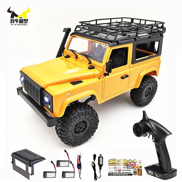 Coche eléctrico RC WPL 1/12 D90 RC Truck 4WD 2 4G RTR Off Road Rock Crawler actualizado MN99s Defender Control remoto 1/12 juguetes para niños 231013