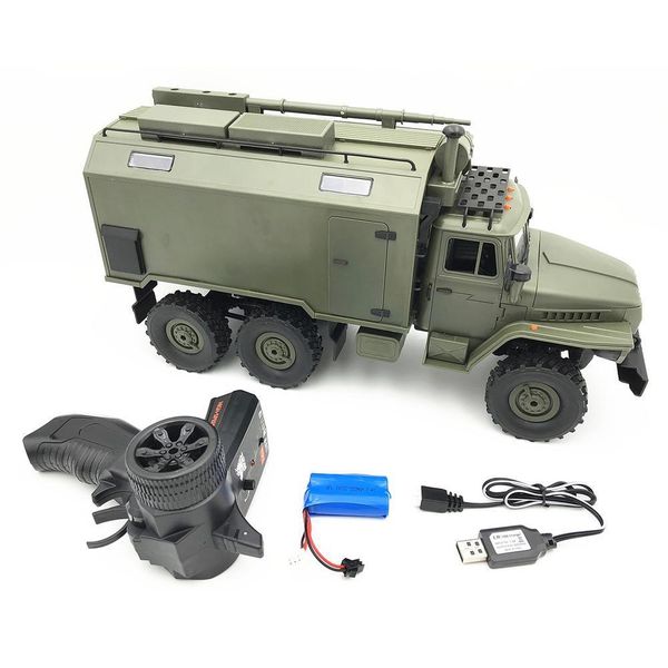 Coche eléctrico RC WPL B36 Ural 1 16 2 4G 6WD Rc camión militar Rock Crawler comando comunicación vehículo RTR juguete 230731