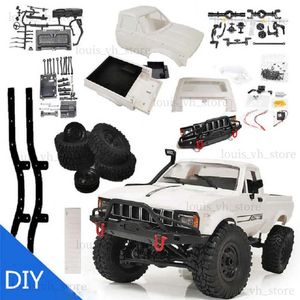 Elektrische/RC auto WPL C24-1 4WD 1/16 kit 2.4G Crawler off-road RC auto 2CH voertuigmodellen met motorservo en koplamp WPL C24 CAR kit T240325